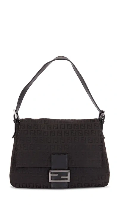 Fwrd Renew Fendi Zucchino Mama Baguette Shoulder Bag In Brown