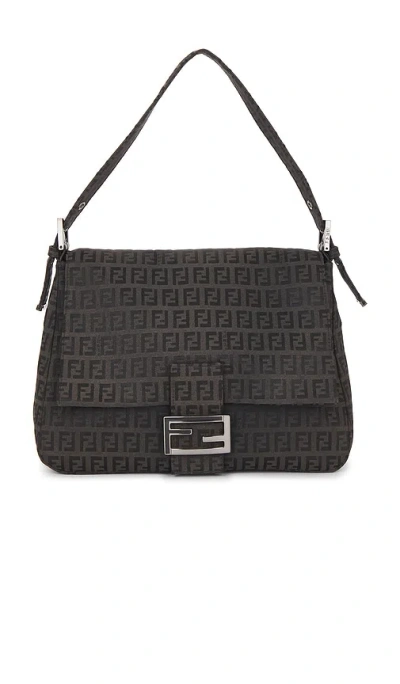 Fwrd Renew Fendi Zucchino Mama Baguette Shoulder Bag In Gray
