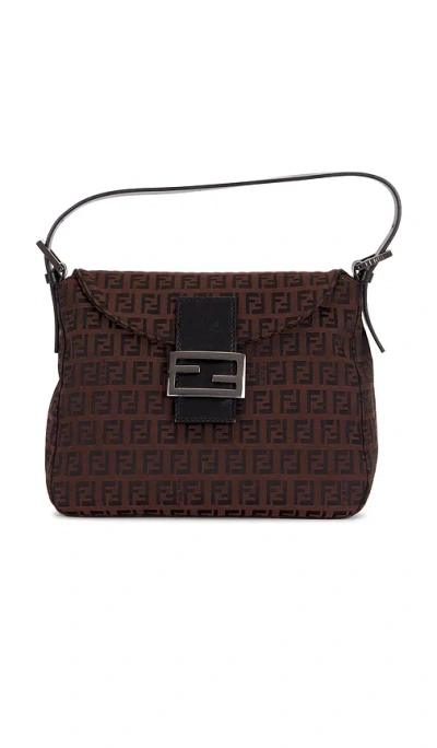 Fwrd Renew Fendi Zucchino Shoulder Bag In Black