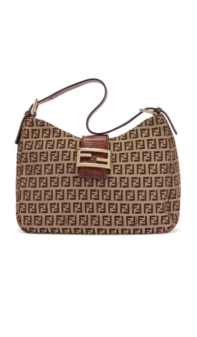 Fwrd Renew Fendi Zucchino Shoulder Bag In Brown