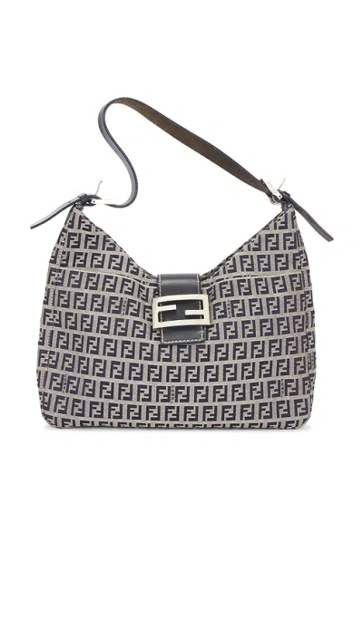 Fwrd Renew Fendi Zucchino Shoulder Bag In Gray