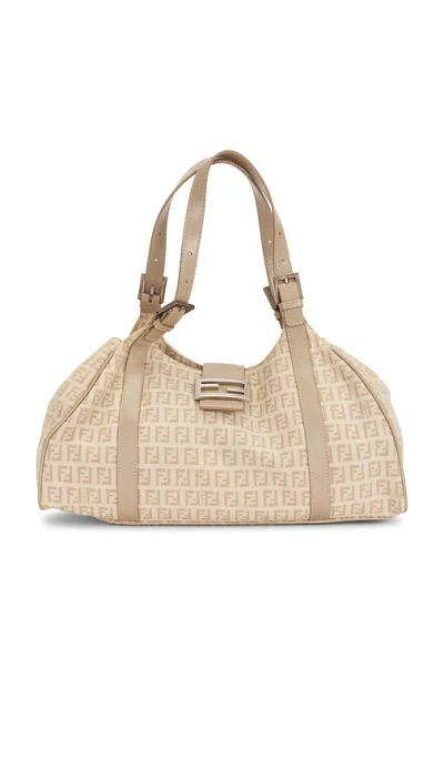 Fwrd Renew Fendi Zucchino Shoulder Bag In Neutral