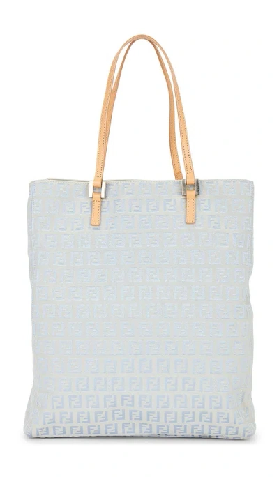 Fwrd Renew Fendi Zucchino Tote Bag In Blue