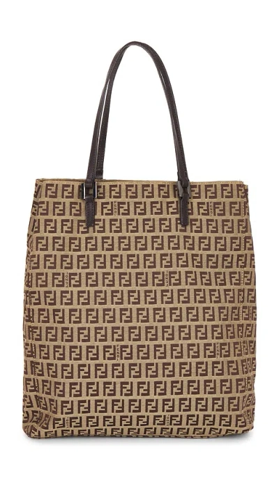 Fwrd Renew Fendi Zucchino Tote Bag In Brown