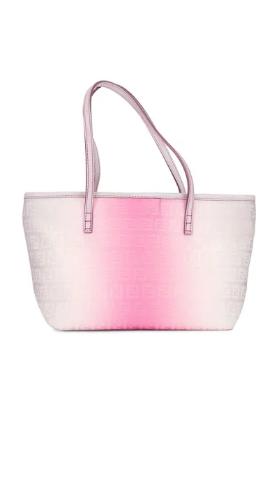 Fwrd Renew Fendi Zucchino Tote Bag In Grey,pink