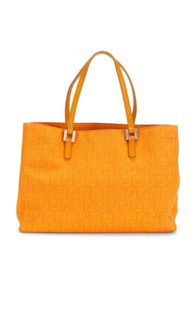 Fwrd Renew Fendi Zucchino Tote Bag In Orange