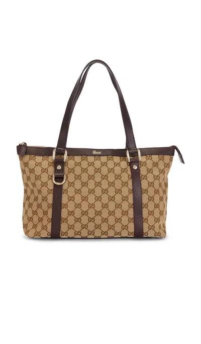 Fwrd Renew Gucci Abbey Tote Bag In Brown