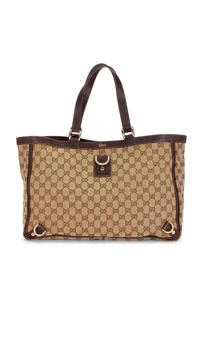 Fwrd Renew Gucci Abbey Tote Bag In Brown