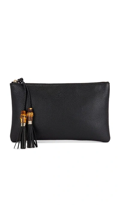 Fwrd Renew Gucci Bamboo Clutch In Black