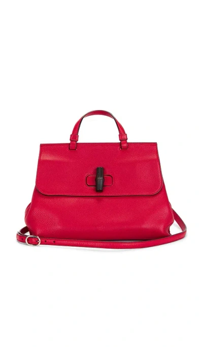 Fwrd Renew Gucci Bamboo Daily Handbag In Red