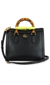 Fwrd Renew Gucci Bamboo Diana 2 Way Handbag In 黑色