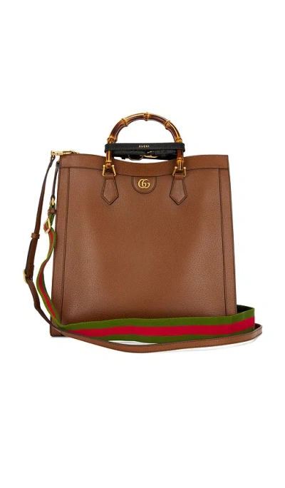 Fwrd Renew Gucci Bamboo Diana 2 Way Handbag In Brown