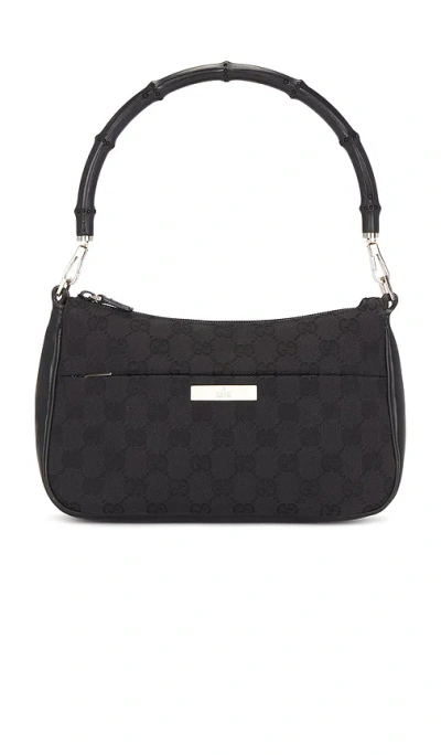 Fwrd Renew Gucci Bamboo Shoulder Bag In Black