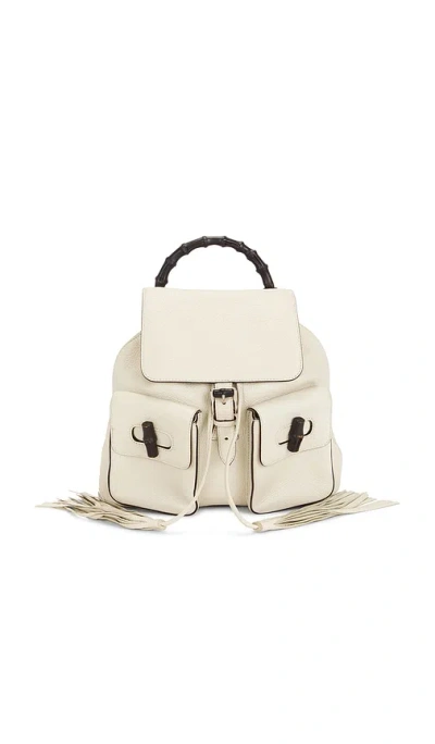 Fwrd Renew Gucci Bamboo Tassel Backpack In White
