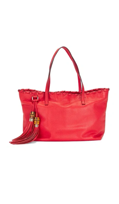 Fwrd Renew Gucci Bamboo Tassel Tote Bag In 红色