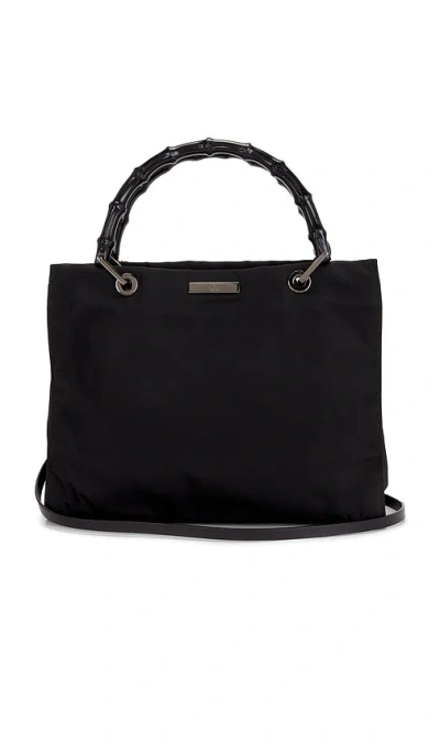 Fwrd Renew Gucci Bamboo Tote Bag In Black