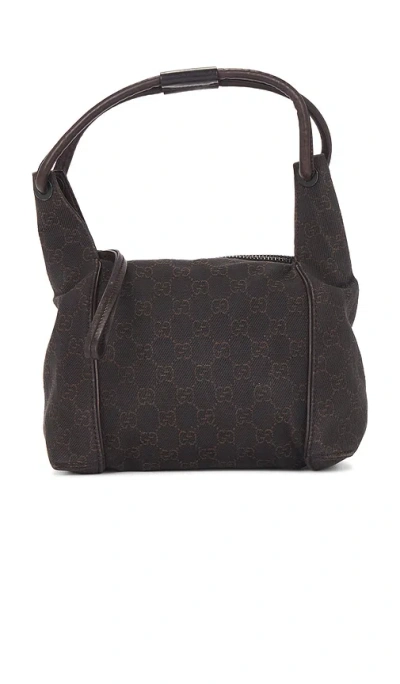 Fwrd Renew Gucci Denim Hobo Bag In Brown