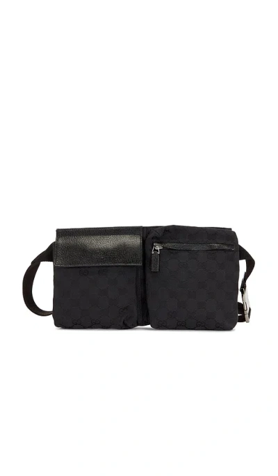 Fwrd Renew Gucci Double Pocket Belt Bag In Black