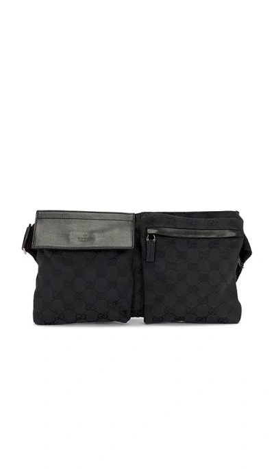 Fwrd Renew Gucci Double Pocket Belt Bag In Black