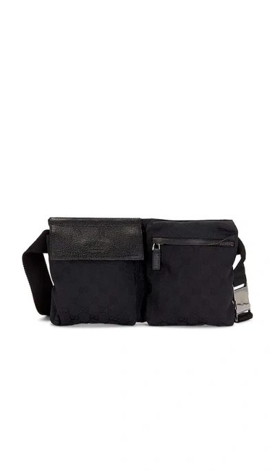 Fwrd Renew Gucci Double Pocket Belt Bag In Black