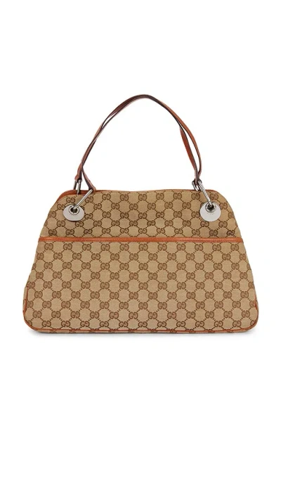 Fwrd Renew Gucci Eclipse Shoulder Bag In Sand