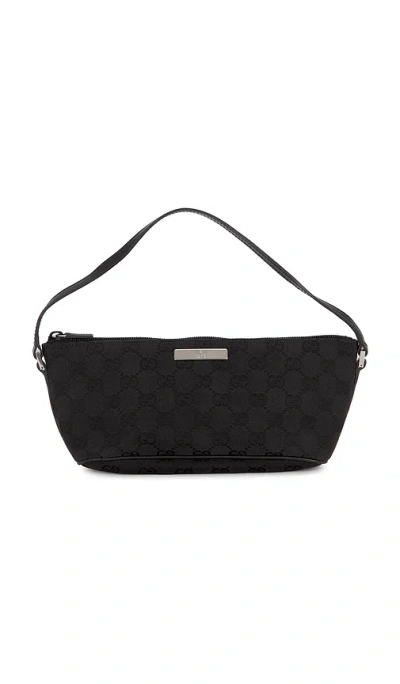 Fwrd Renew Gucci Gg Boat Pochette Shoulder Bag In Black