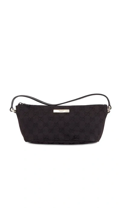 Fwrd Renew Gucci Gg Boat Pochette Shoulder Bag In Black