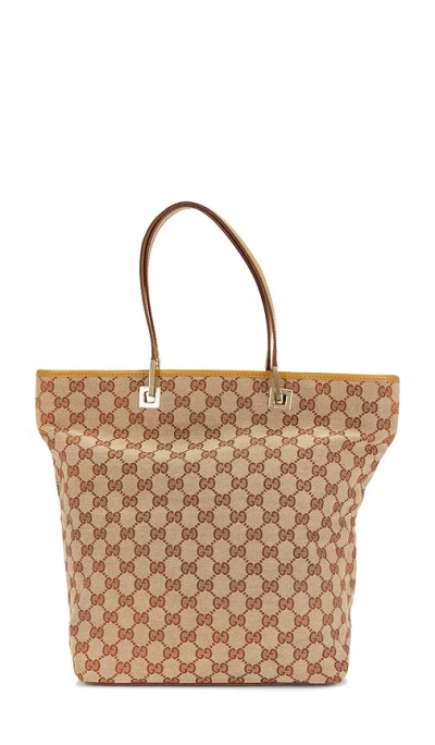Fwrd Renew Gucci Gg Bucket Tote Bag In Brown