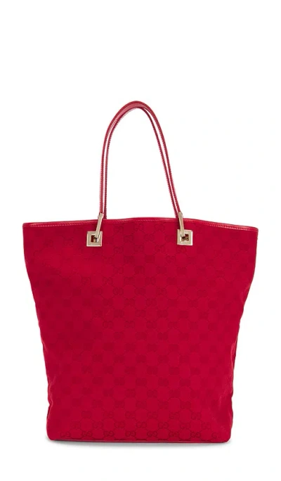Fwrd Renew Gucci Gg Bucket Tote Bag In Red