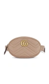 Fwrd Renew Gucci Gg Marmont Belt Bag In Brown