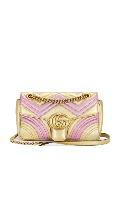 Fwrd Renew Gucci Gg Marmont Chain Leather Shoulder Bag In White