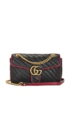 Fwrd Renew Gucci Gg Marmont Shoulder Bag In Black