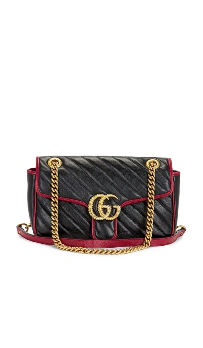 Fwrd Renew Gucci Gg Marmont Shoulder Bag In Black