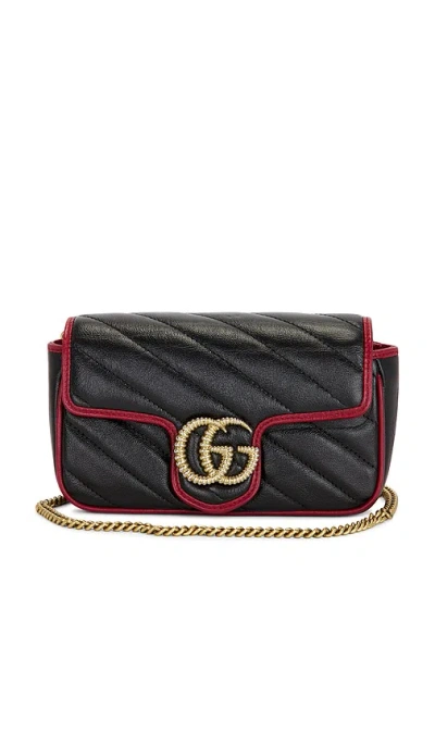 Fwrd Renew Gucci Gg Marmont Shoulder Bag In Black