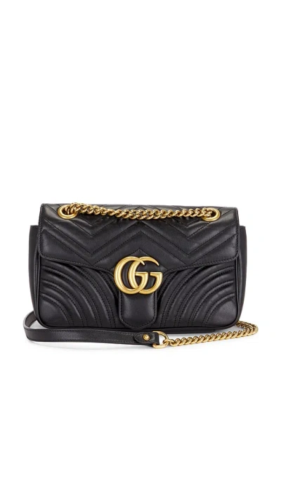 Fwrd Renew Gucci Gg Marmont Shoulder Bag In Black