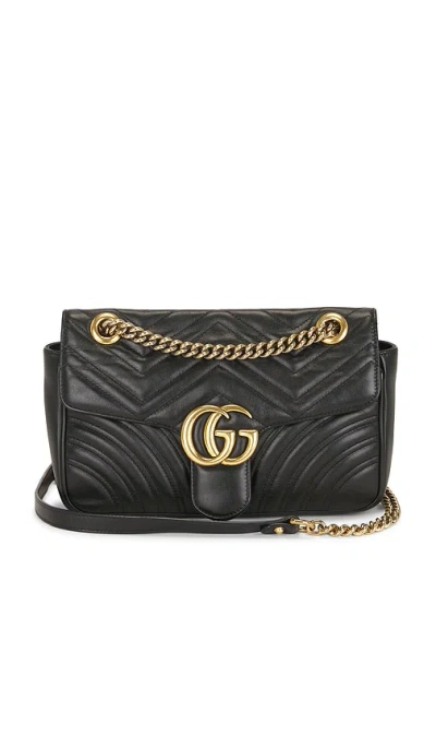 Fwrd Renew Gucci Gg Marmont Shoulder Bag In Black