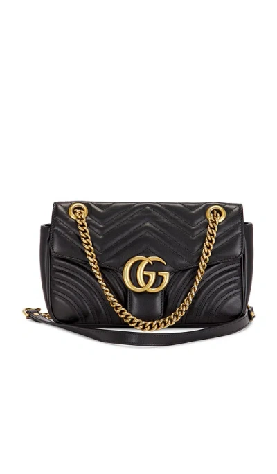 Fwrd Renew Gucci Gg Marmont Shoulder Bag In Black