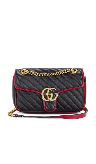 Fwrd Renew Gucci Gg Marmont Shoulder Bag In Black