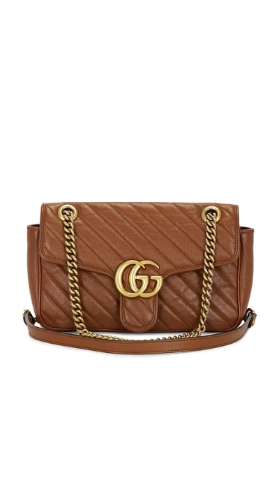 Fwrd Renew Gucci Gg Marmont Shoulder Bag In Brown