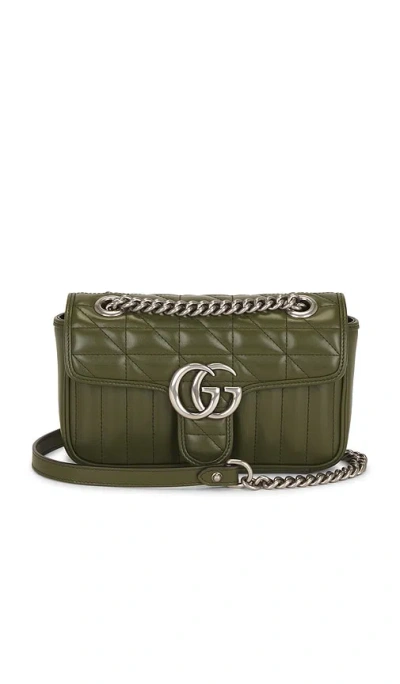 Fwrd Renew Gucci Gg Marmont Shoulder Bag In Green