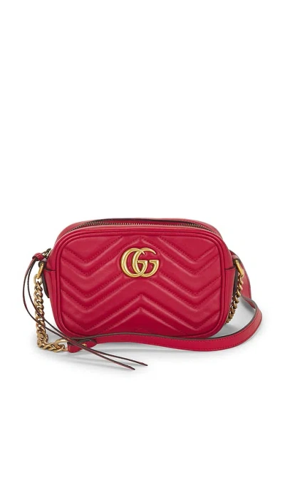 Fwrd Renew Gucci Gg Marmont Shoulder Bag In Hibiscus Red