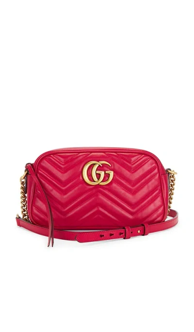Fwrd Renew Gucci Gg Marmont Shoulder Bag In Hibiscus Red