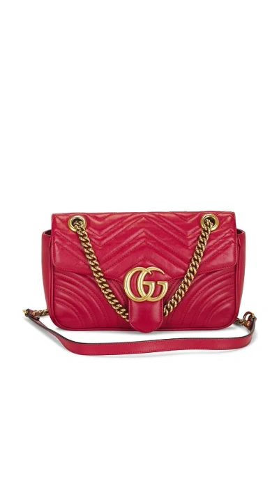 Fwrd Renew Gucci Gg Marmont Shoulder Bag In Hibiscus Red