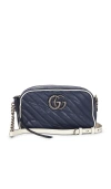 Fwrd Renew Gucci Gg Marmont Shoulder Bag In Navy