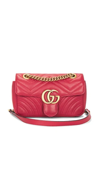 Fwrd Renew Gucci Gg Marmont Shoulder Bag In Red