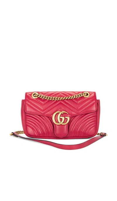 Fwrd Renew Gucci Gg Marmont Shoulder Bag In Red