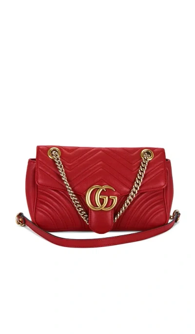 Fwrd Renew Gucci Gg Marmont Shoulder Bag In Red