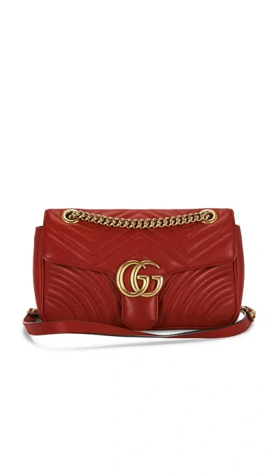 Fwrd Renew Gucci Gg Marmont Shoulder Bag In Red