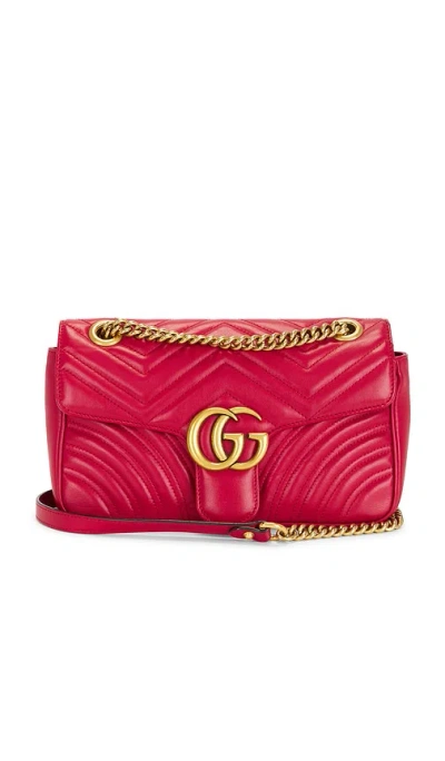 Fwrd Renew Gucci Gg Marmont Shoulder Bag In Red