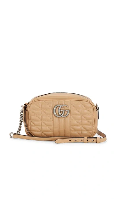 Fwrd Renew Gucci Gg Marmont Shoulder Bag In Sand